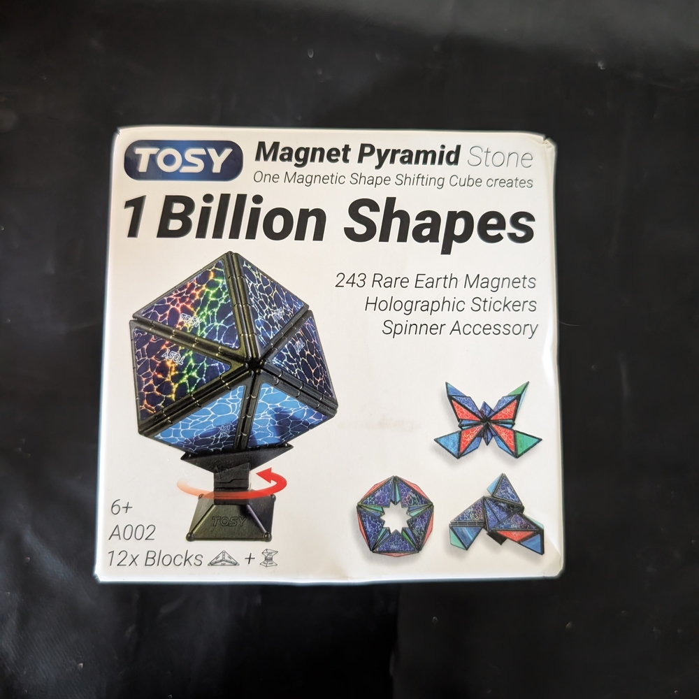 Magnet Pyramid Stone Toy - Black and Blue